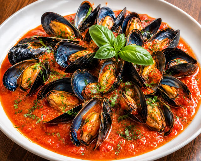 Mussels Marinara.