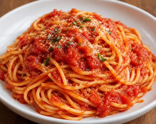 Kid's Tomato Sauce Pasta.